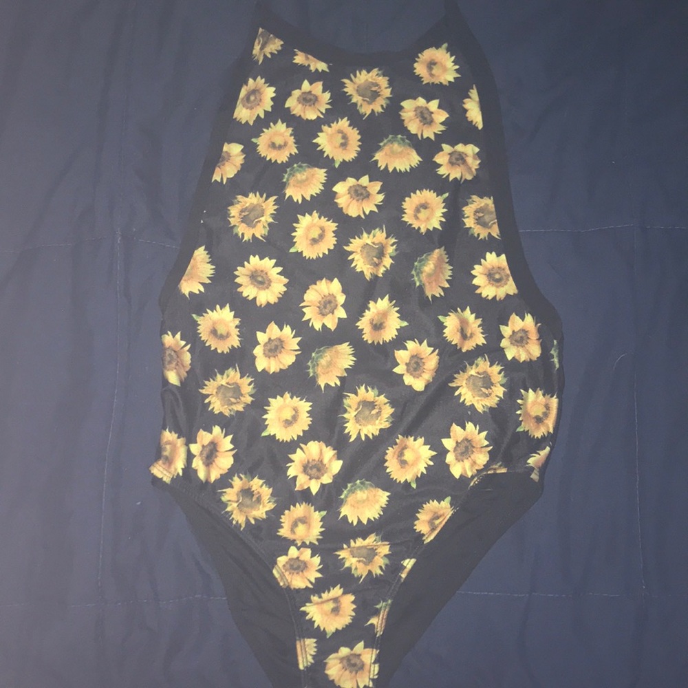 Sunflower Print One-Piece Bathing Suit/Bodysuit